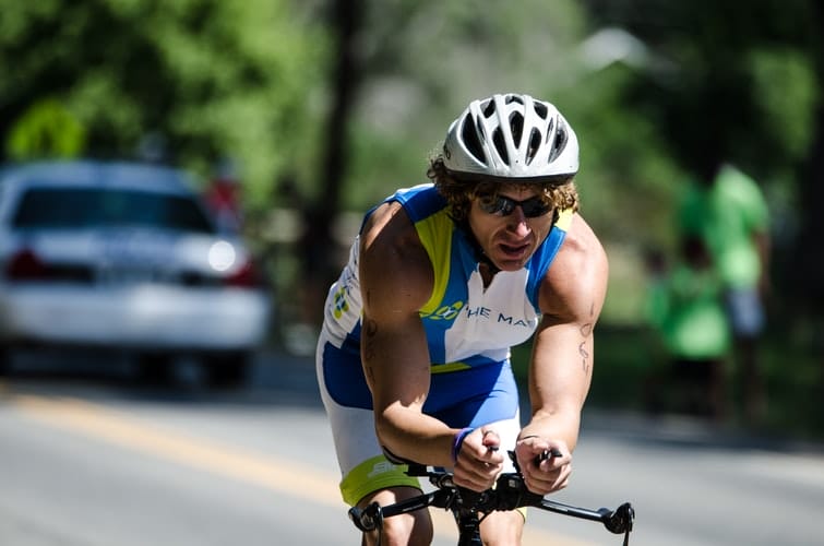 Road Cyclist with helmet