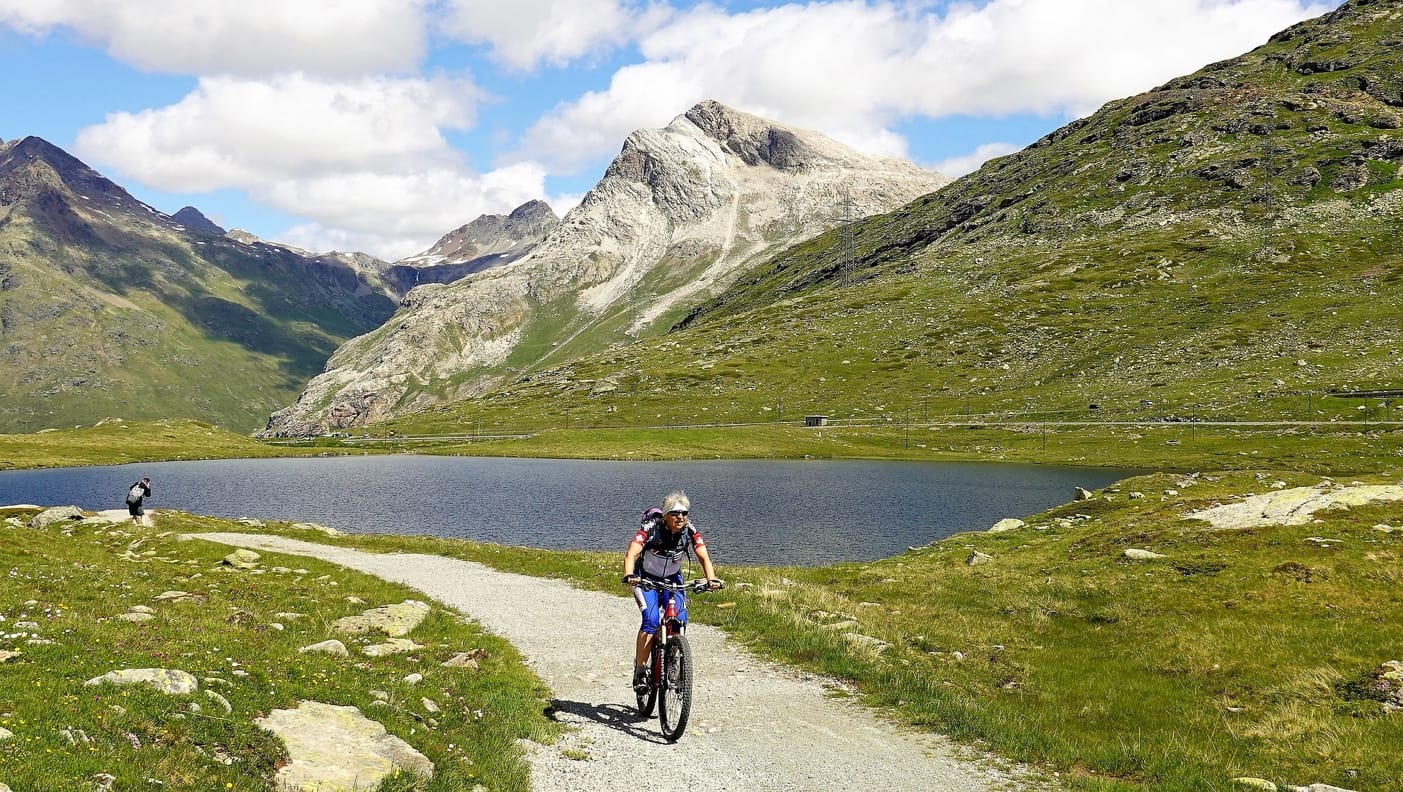 person riding mountain bike