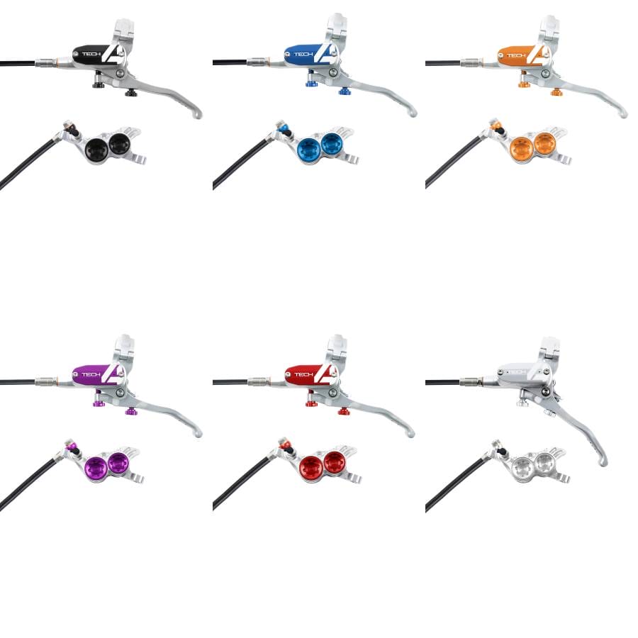 Hope Tech 4 V4 - No Rotor - Black Hose (Silver) Brand New All Colors