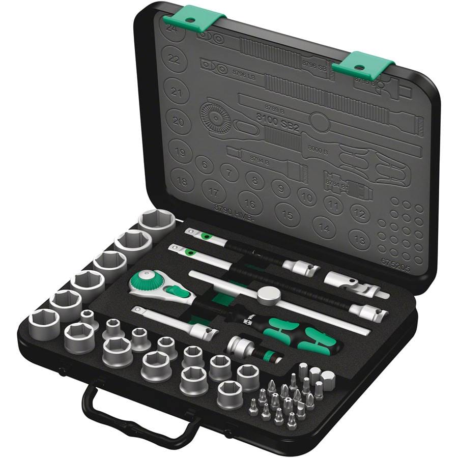Wera 8100 SB 2 Zyklop Speed Ratchet Set, 3/8" Drive, Metric