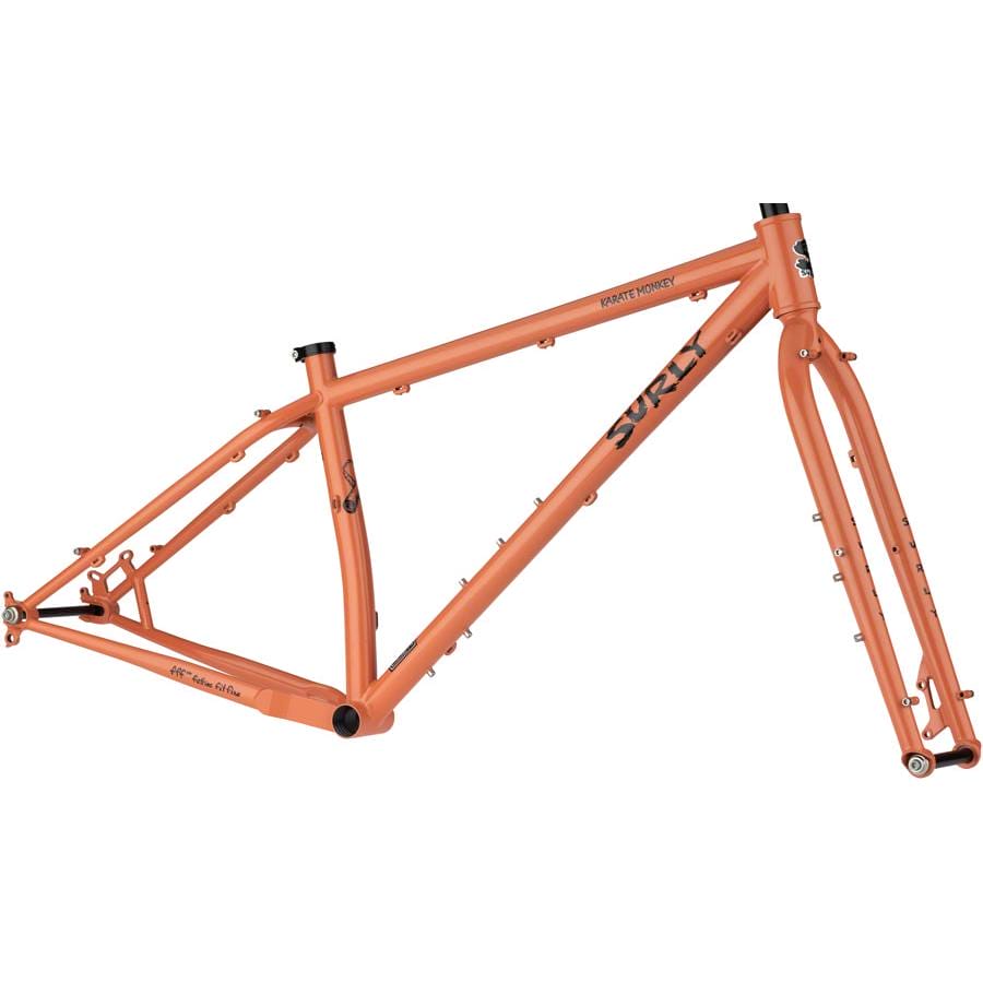 Surly Karate Monkey Frameset - 27.5", Steel, Peach Salmon Sundae