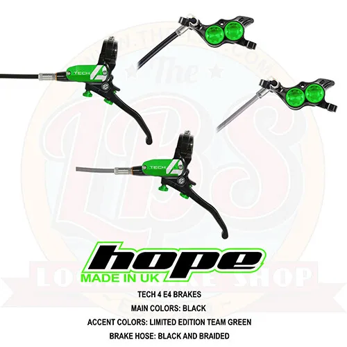 Hope Tech 4 E4 Enduro AM MTB Brakes Limited Edition Factory Racing Green