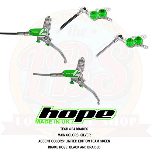 Hope Tech 4 E4 Enduro AM MTB Brakes Limited Edition Factory Racing Green